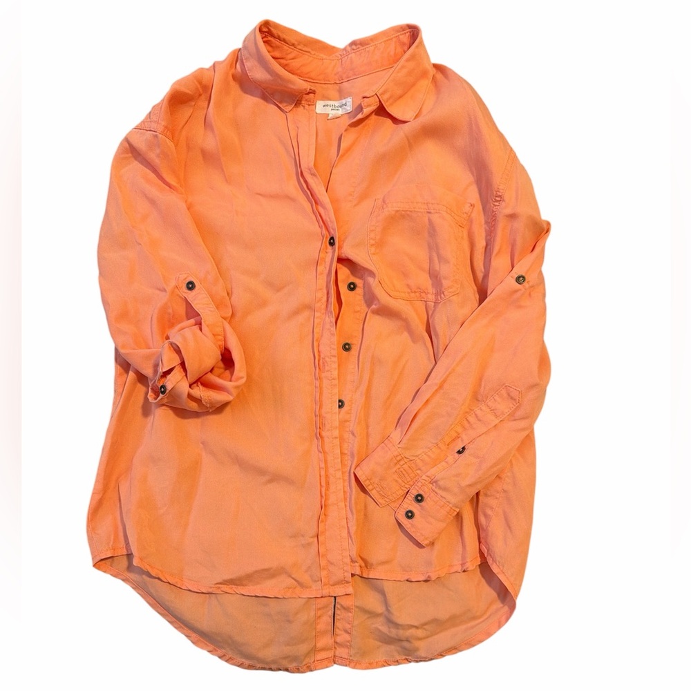 Westbound Peach Button-Up Blouse sz PM